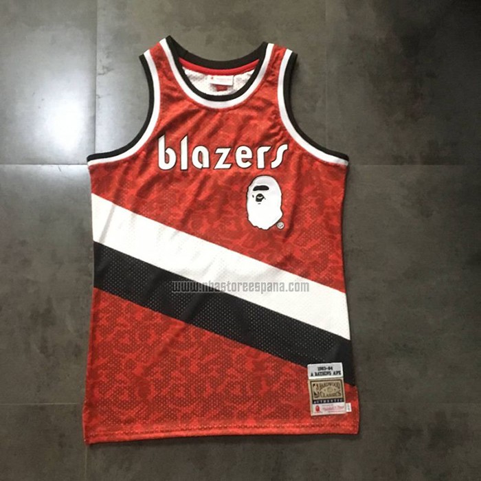 Camiseta Portland Trail Blazers Bape NO 93 Mitchell & Ness 1983-84 Rojo